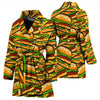 Hamburger Print Pattern Women Long Robe-grizzshop