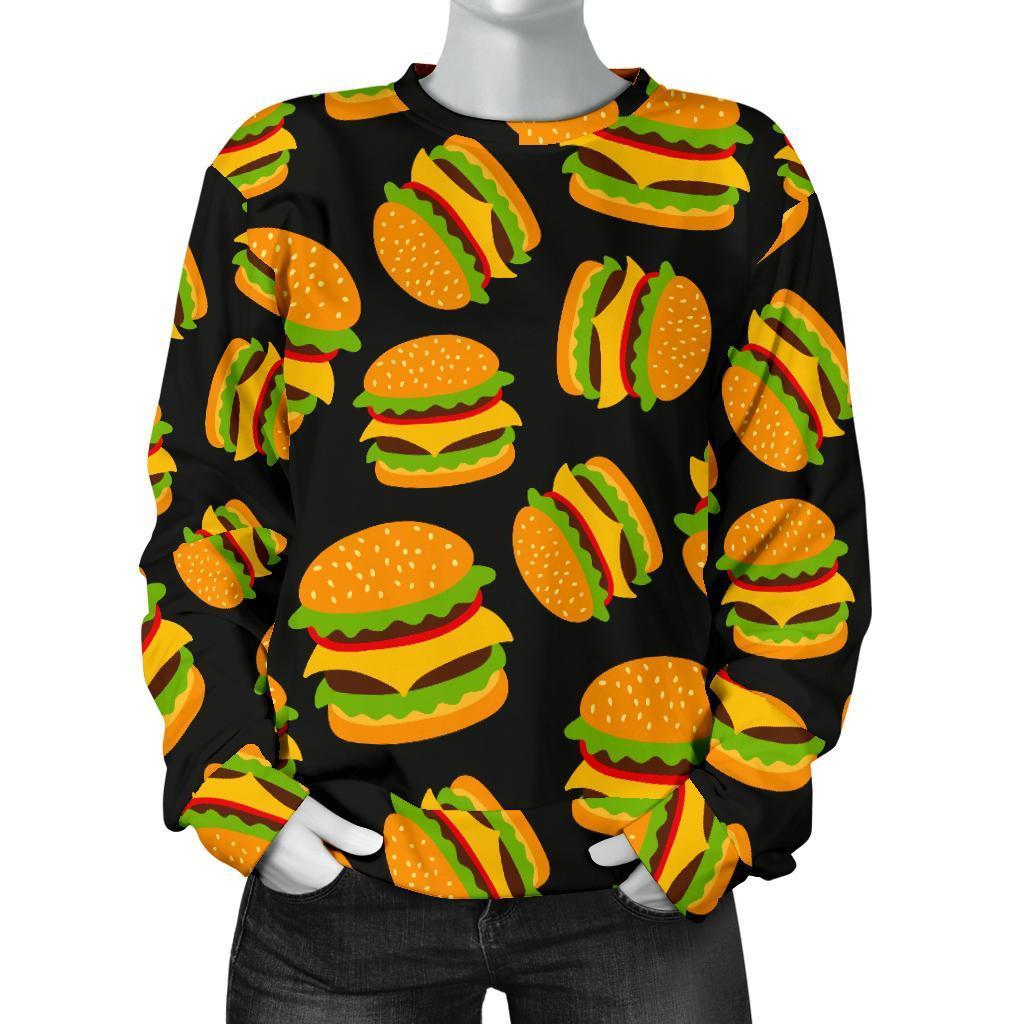 Hamburger Print Pattern Women's Sweatshirt-grizzshop