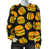 Hamburger Print Pattern Women's Sweatshirt-grizzshop