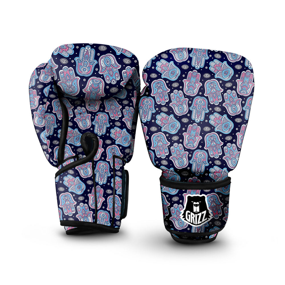 Hamsa Boho Print Pattern Boxing Gloves-grizzshop