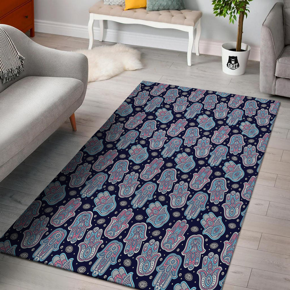 Hamsa Boho Print Pattern Floor Mat-grizzshop