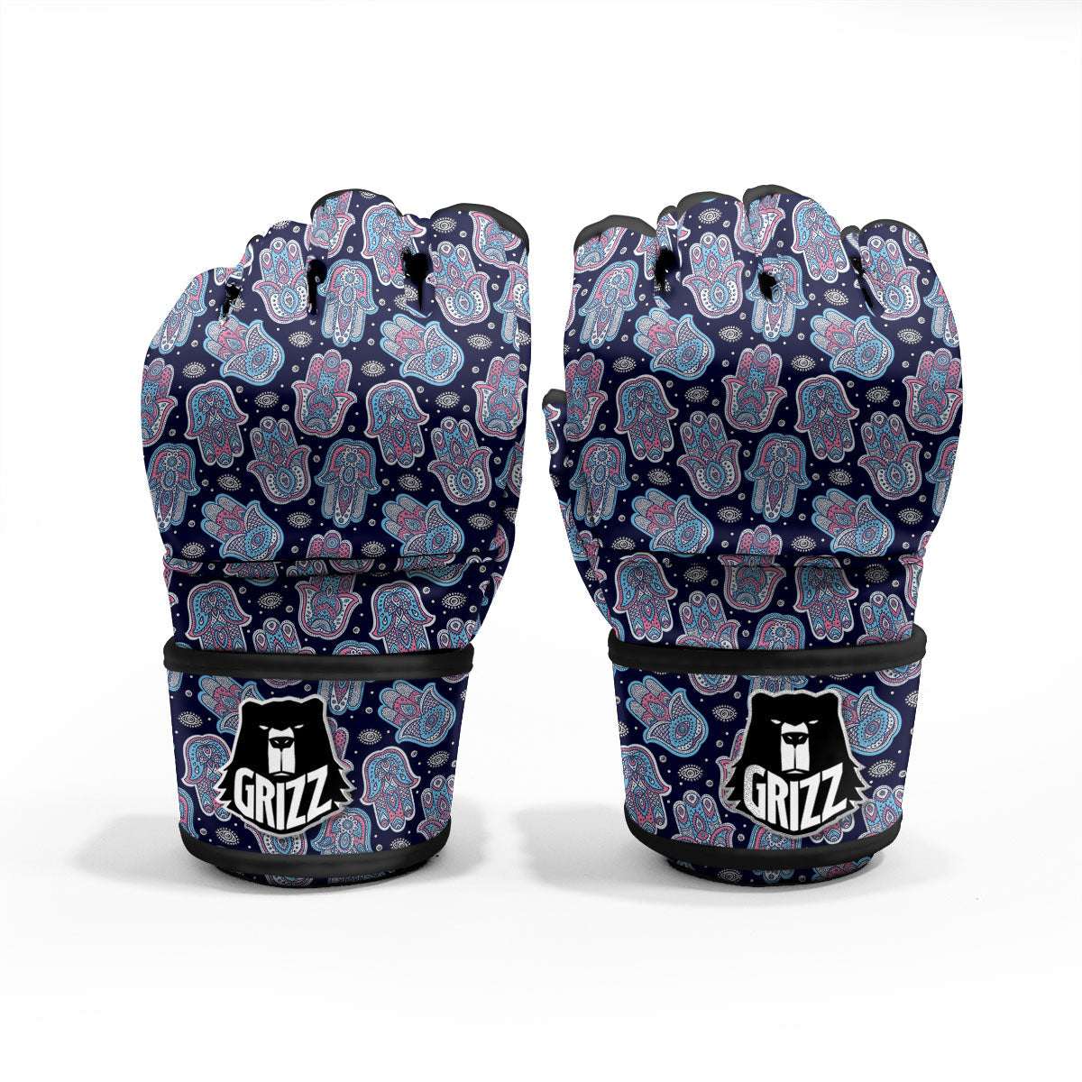 Hamsa Boho Print Pattern MMA Gloves-grizzshop