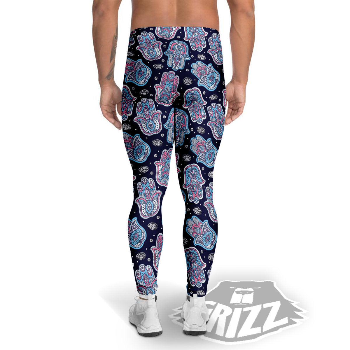 Hamsa Boho Print Pattern Men's Leggings-grizzshop