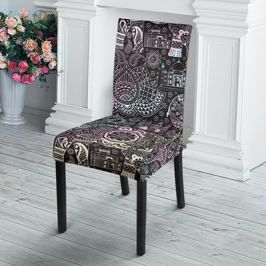 Hamsa Elephant Mandala Print Chair Cover-grizzshop