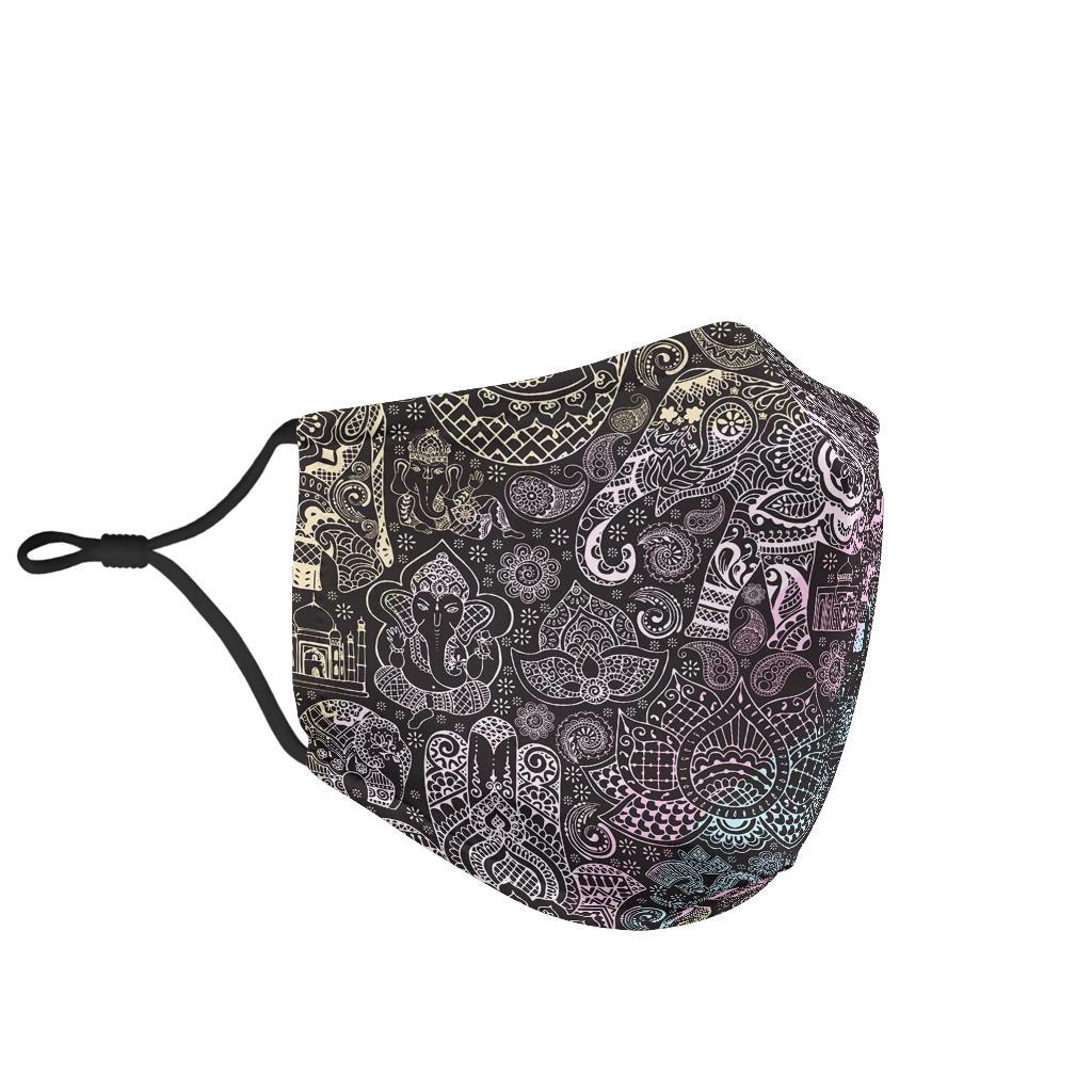 Hamsa Elephant Mandala Print Face Mask-grizzshop