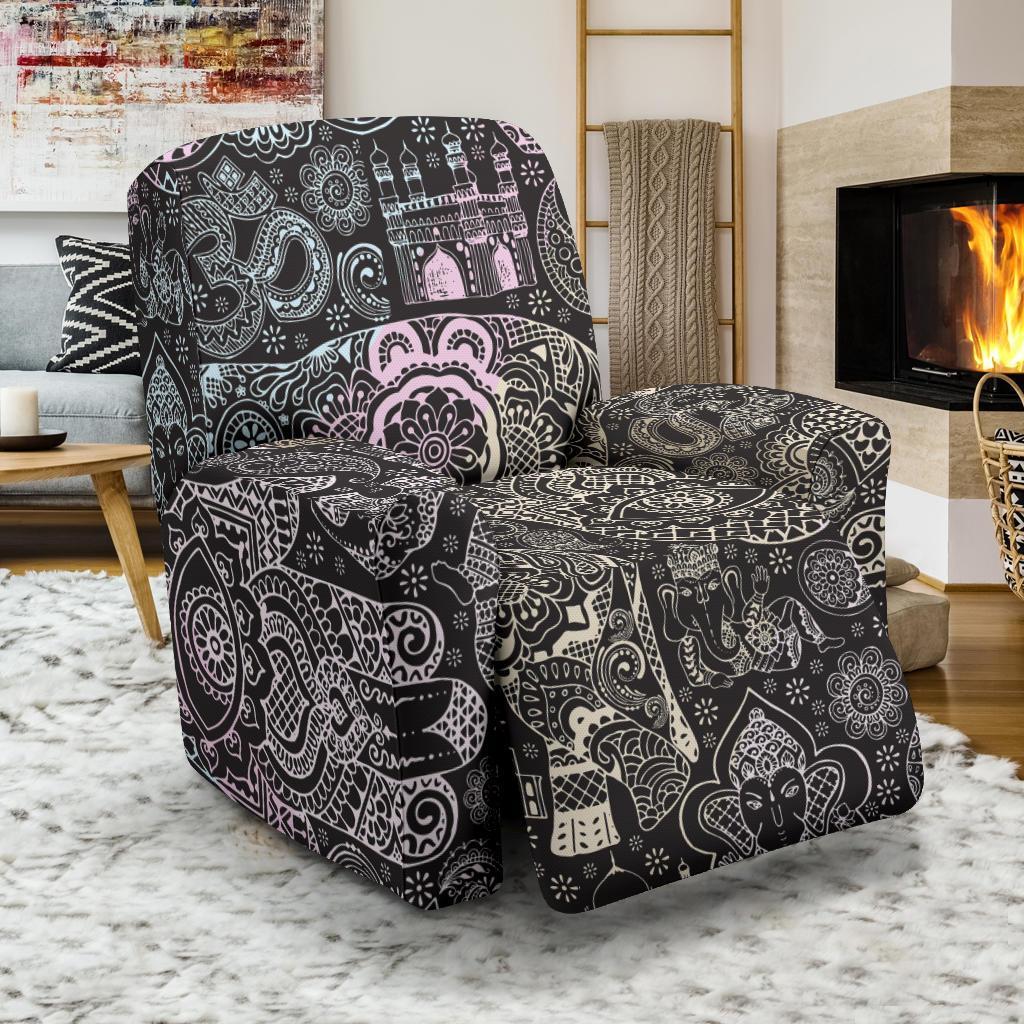 Hamsa Elephant Mandala Print Recliner Cover-grizzshop