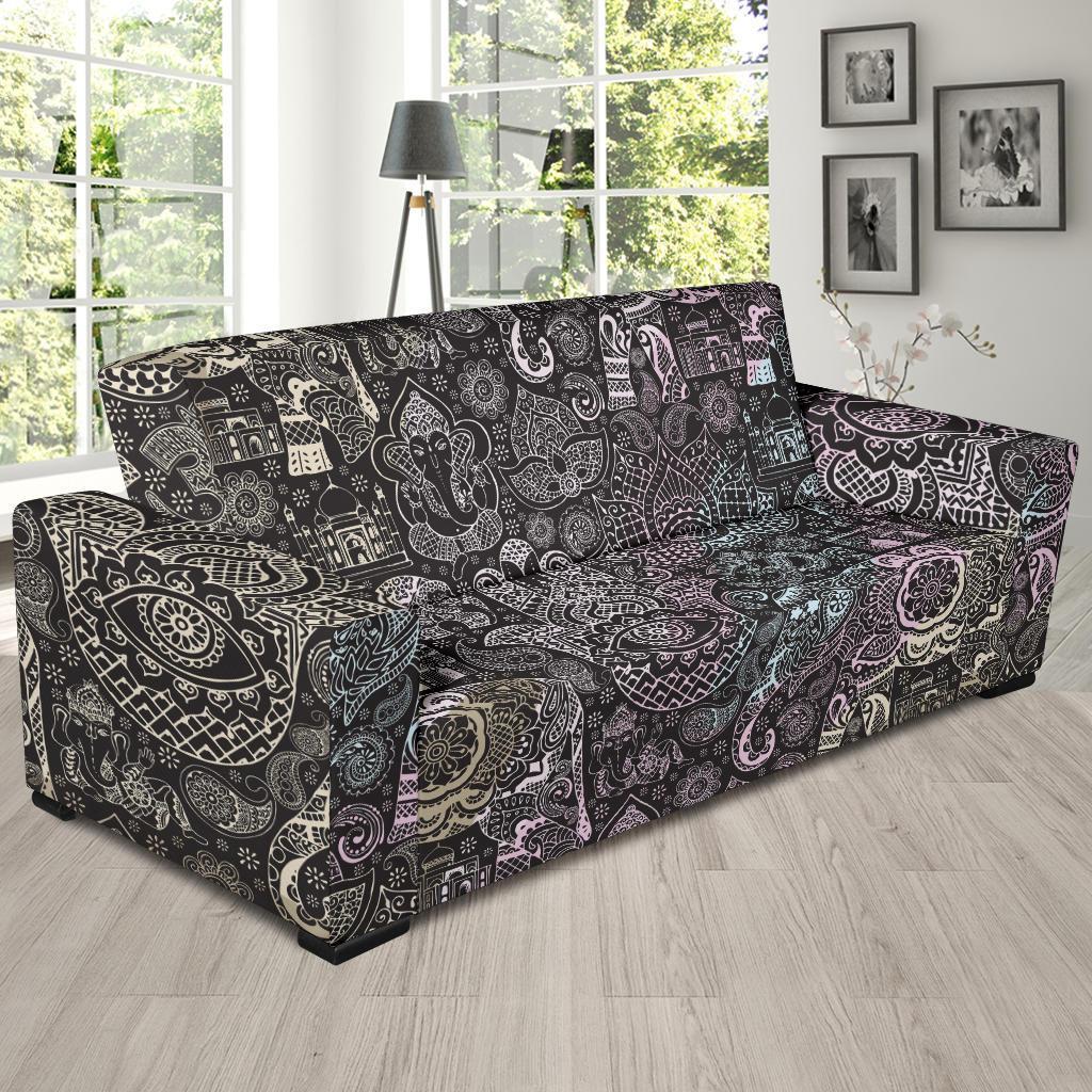 Hamsa Elephant Mandala Print Sofa Covers-grizzshop