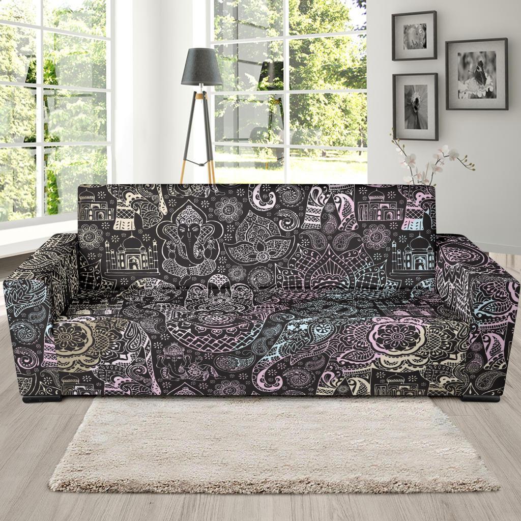 Hamsa Elephant Mandala Print Sofa Covers-grizzshop
