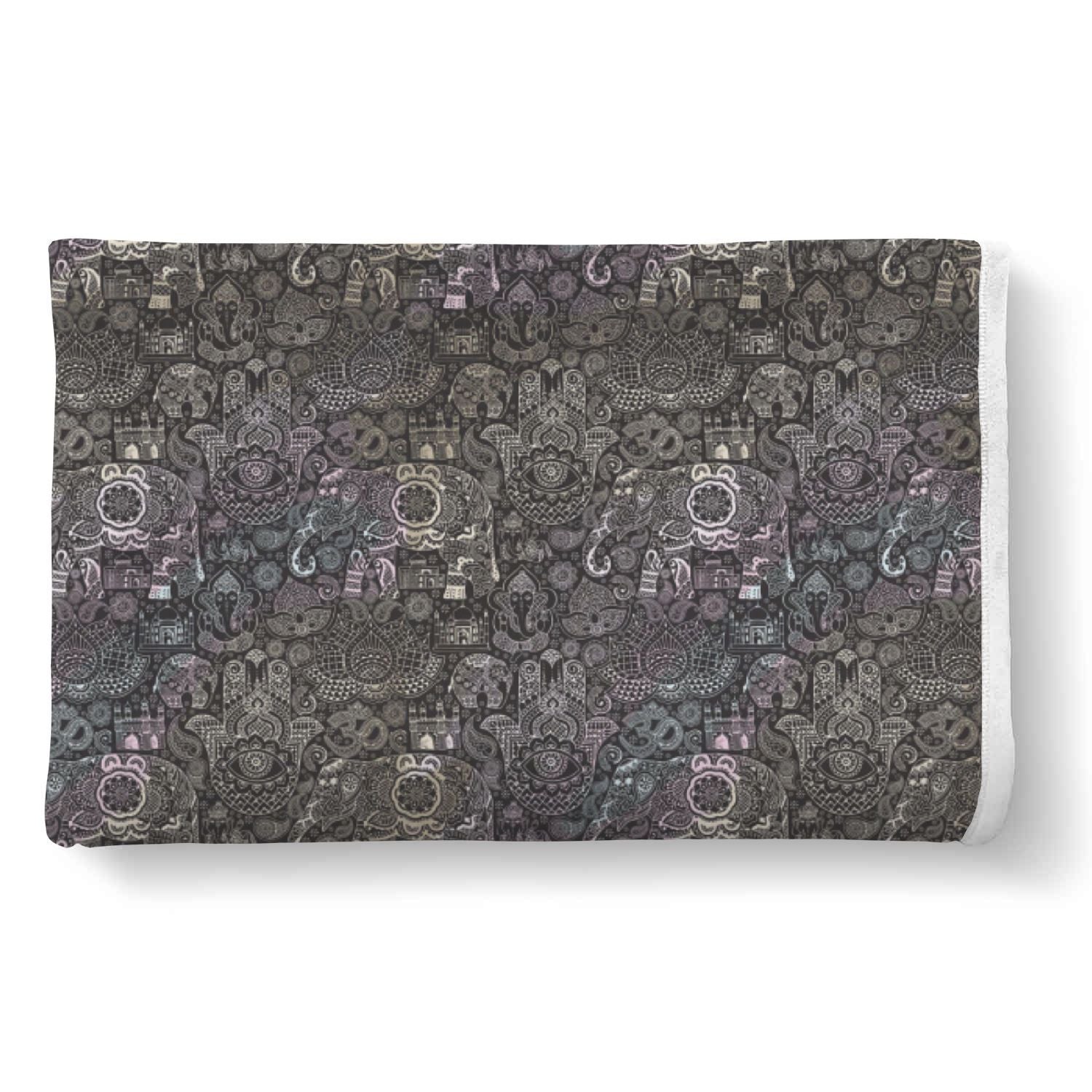 Hamsa Elephant Mandala Print Throw Blanket-grizzshop