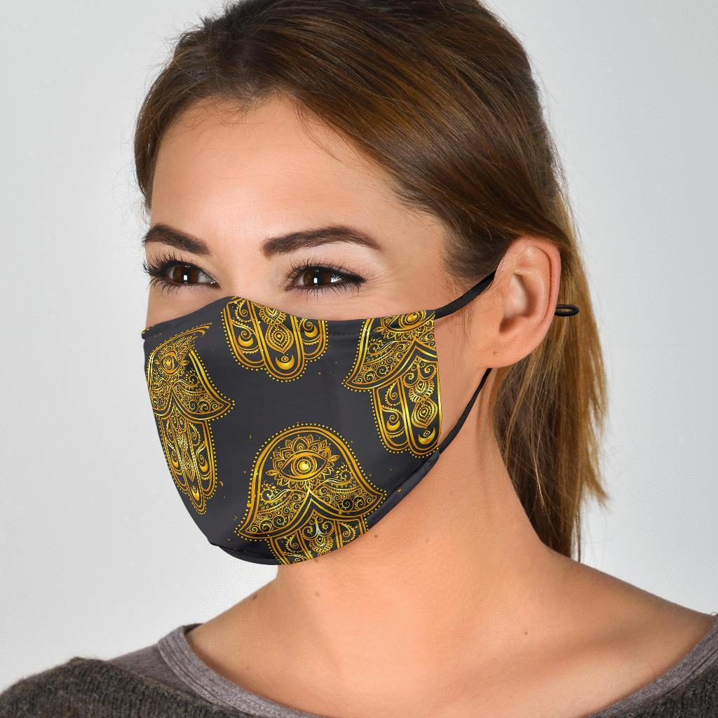 Hamsa Evil Eye Pattern Print Face Mask-grizzshop