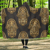 Hamsa Evil Eye Pattern Print Hooded Blanket-grizzshop