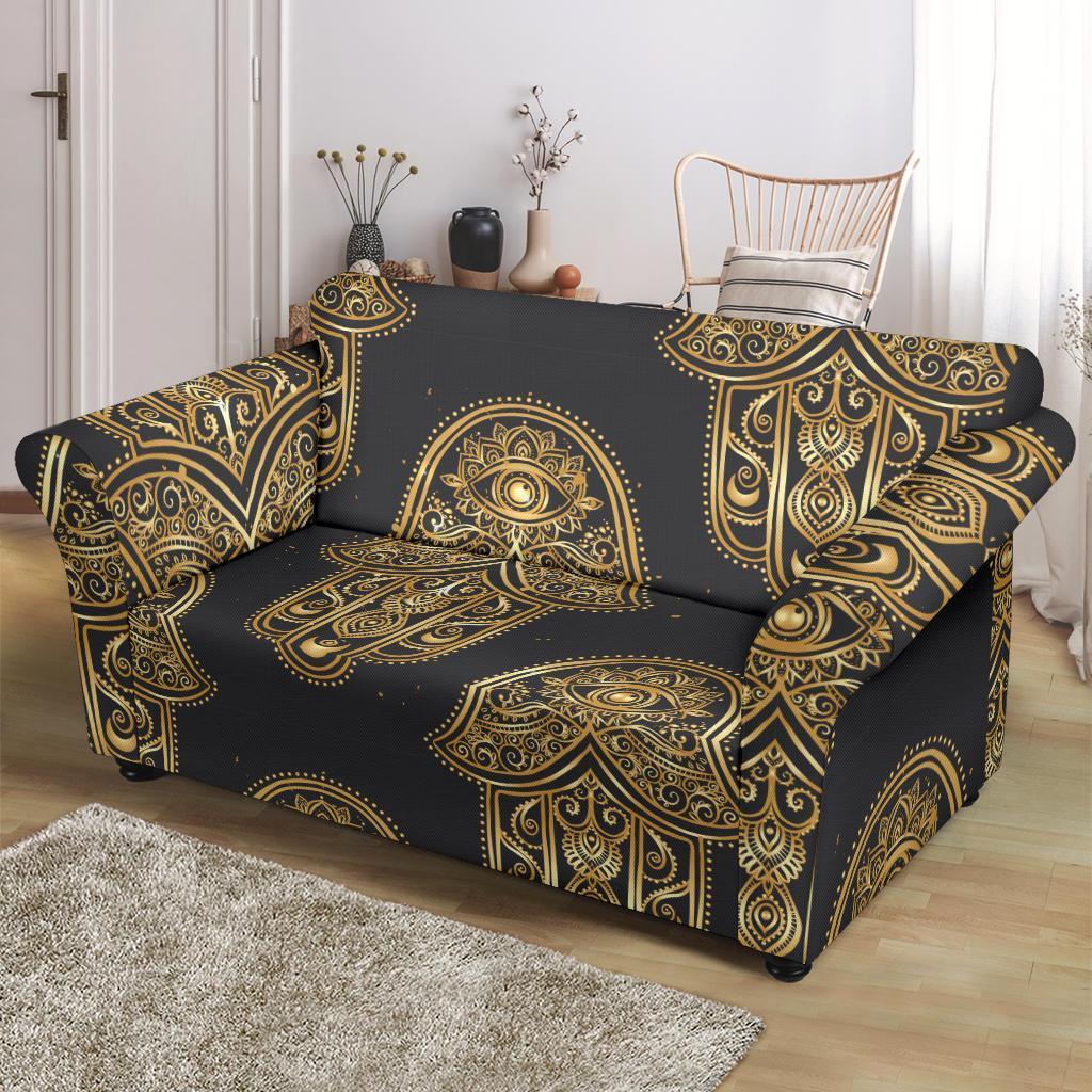 Hamsa Evil Eye Pattern Print Loveseat Cover-grizzshop