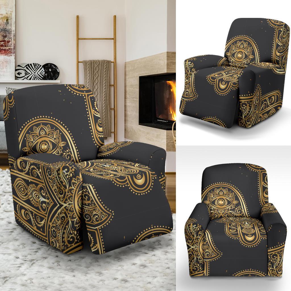 Hamsa Evil Eye Pattern Print Recliner Cover-grizzshop