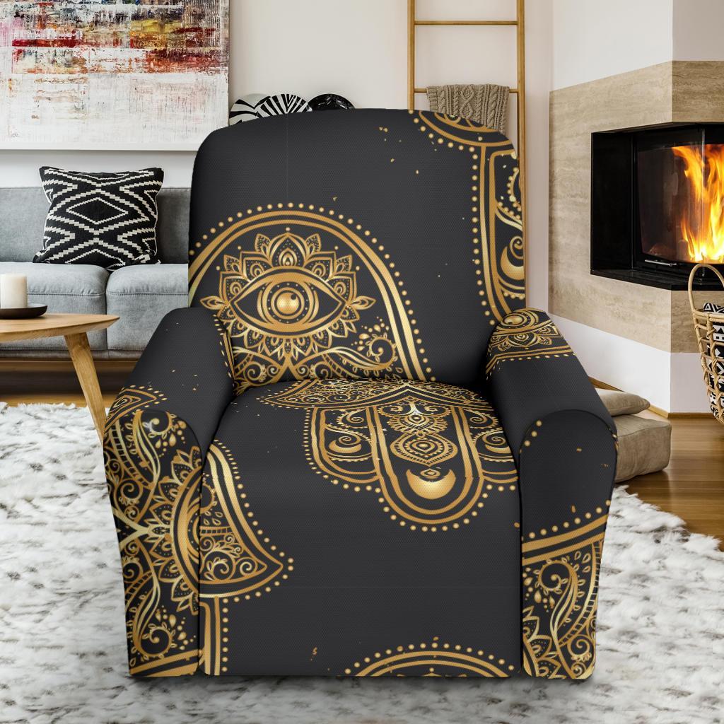 Hamsa Evil Eye Pattern Print Recliner Cover-grizzshop