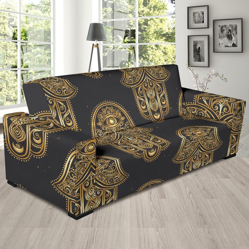 Hamsa Evil Eye Pattern Print Sofa Covers-grizzshop