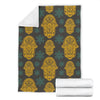 Hamsa Evil Eye Print Pattern Blanket-grizzshop