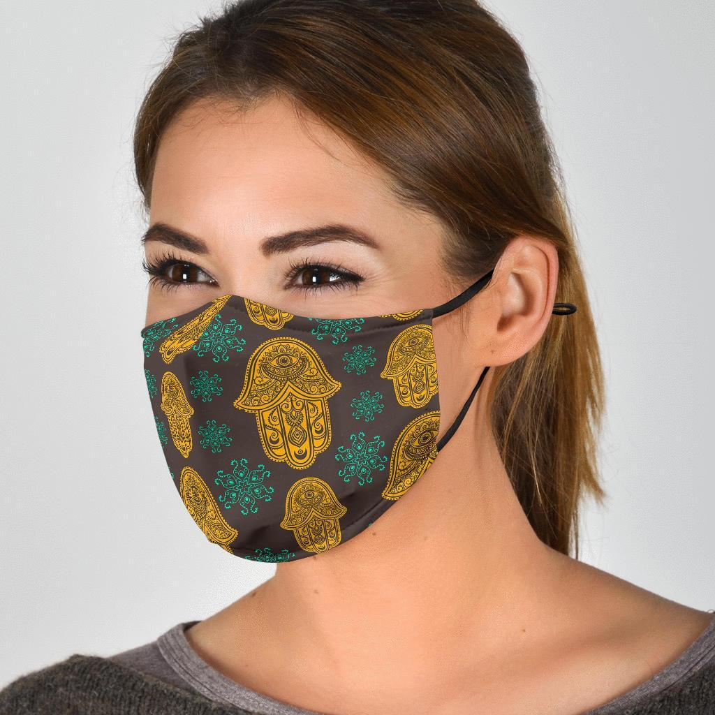 Hamsa Evil Eye Print Pattern Face Mask-grizzshop