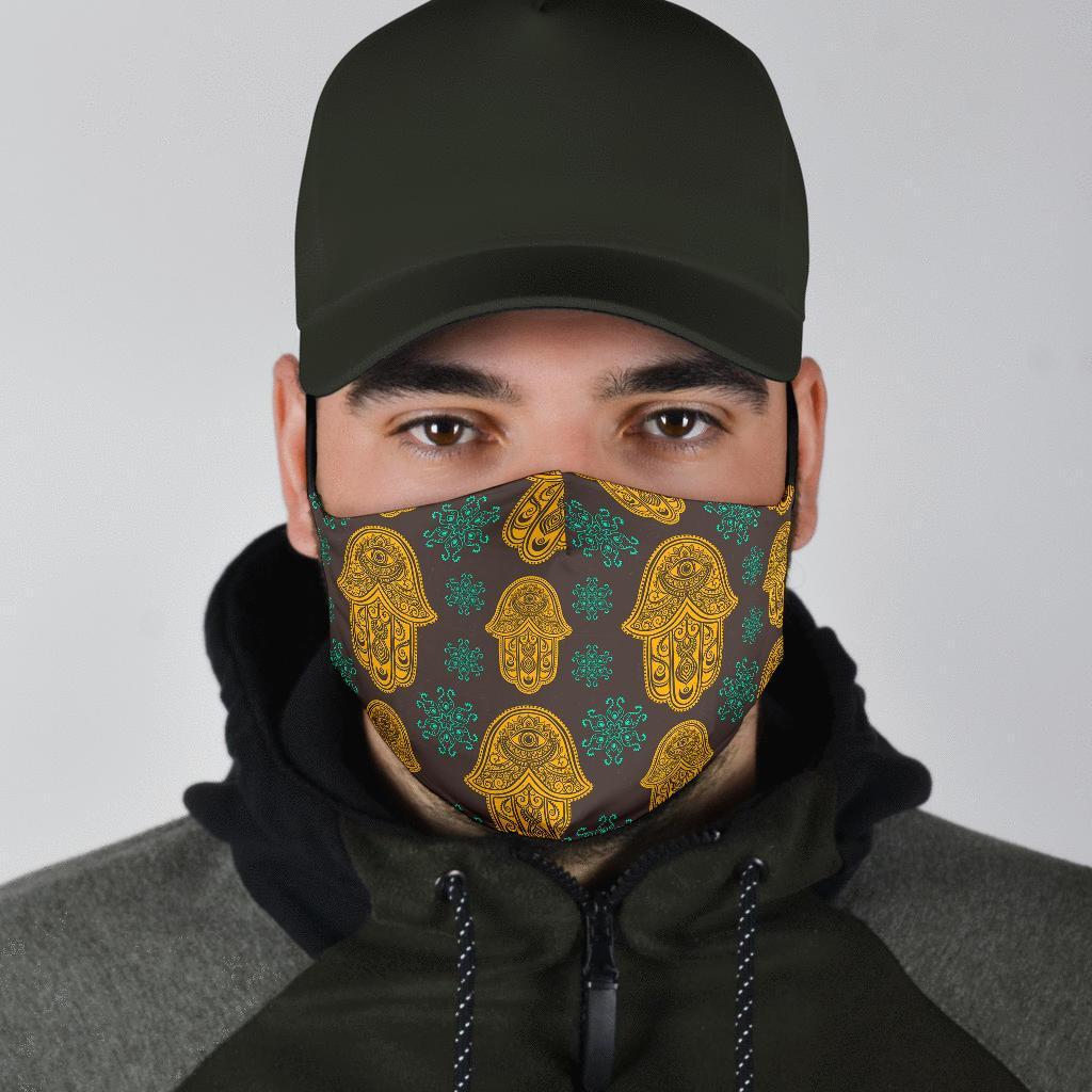 Hamsa Evil Eye Print Pattern Face Mask-grizzshop