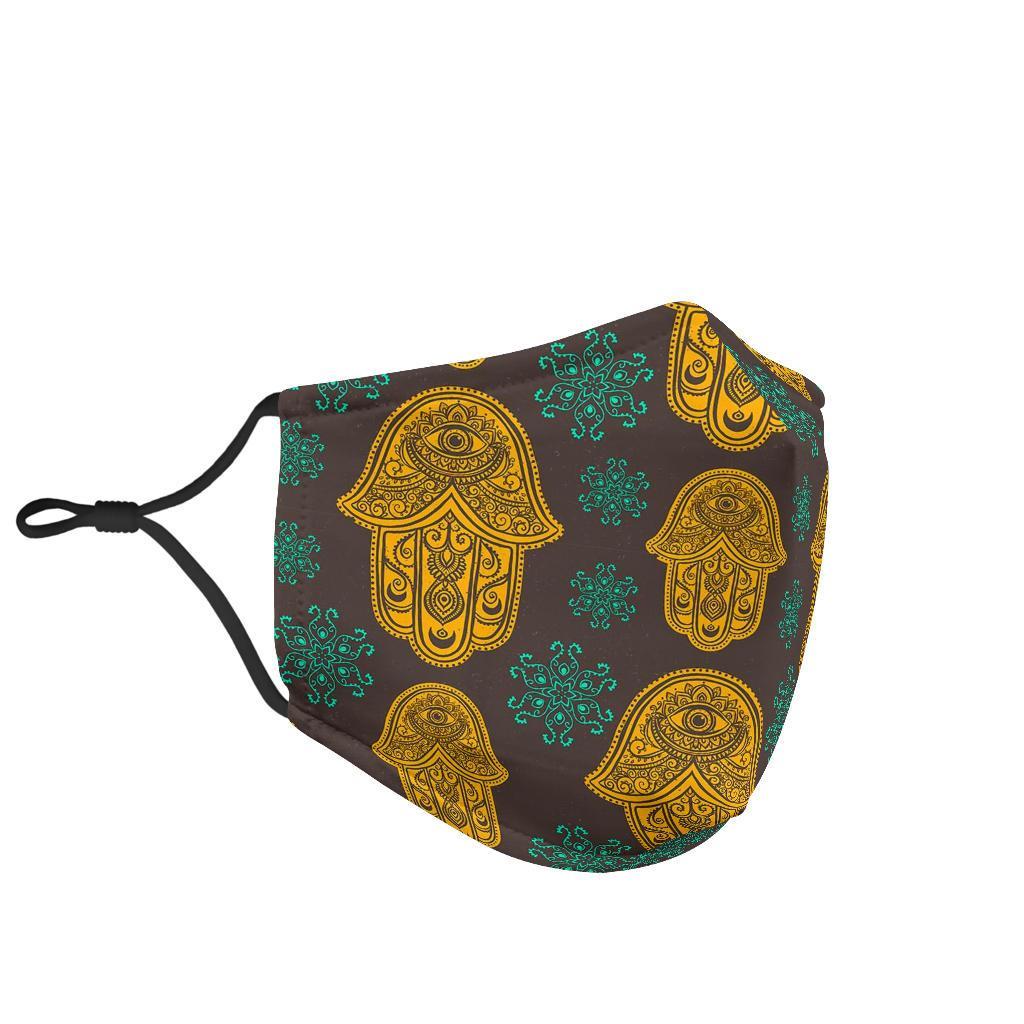 Hamsa Evil Eye Print Pattern Face Mask-grizzshop