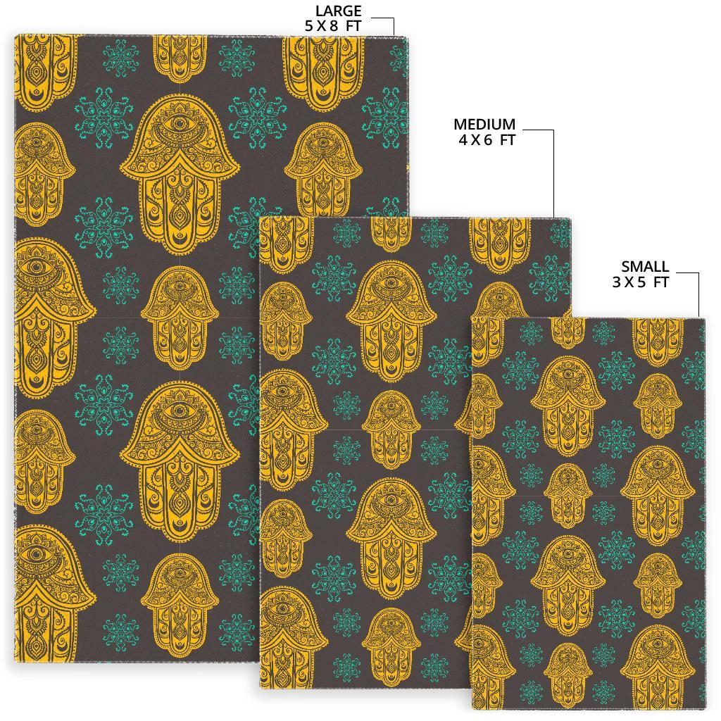 Hamsa Evil Eye Print Pattern Floor Mat-grizzshop
