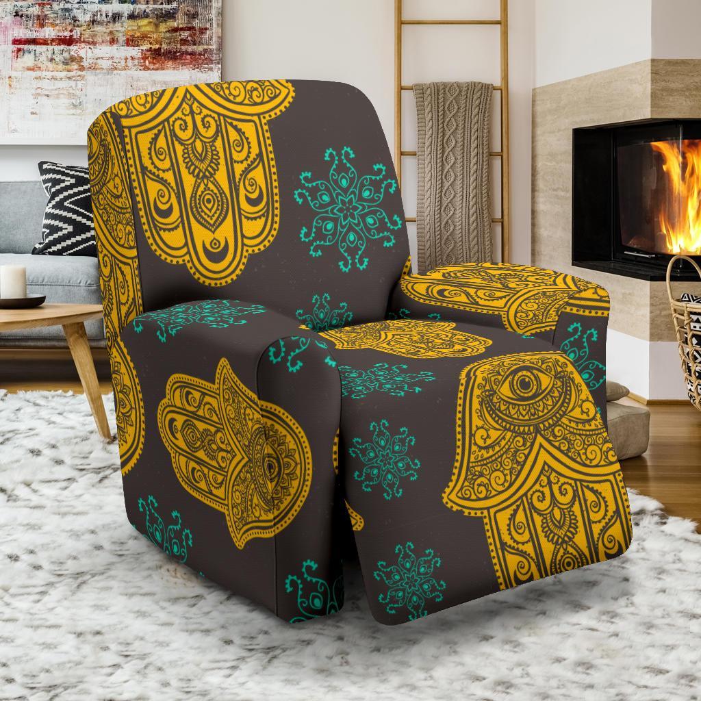 Hamsa Evil Eye Print Pattern Recliner Cover-grizzshop