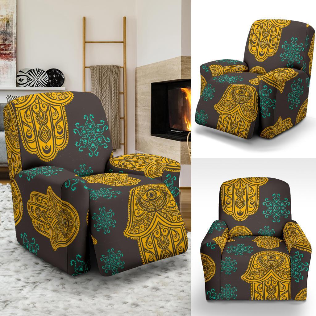 Hamsa Evil Eye Print Pattern Recliner Cover-grizzshop