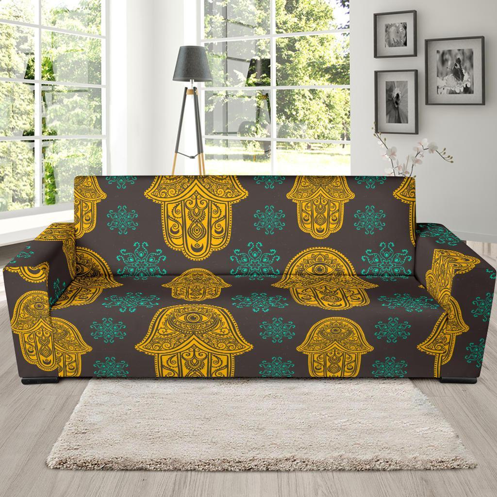 Hamsa Evil Eye Print Pattern Sofa Covers-grizzshop