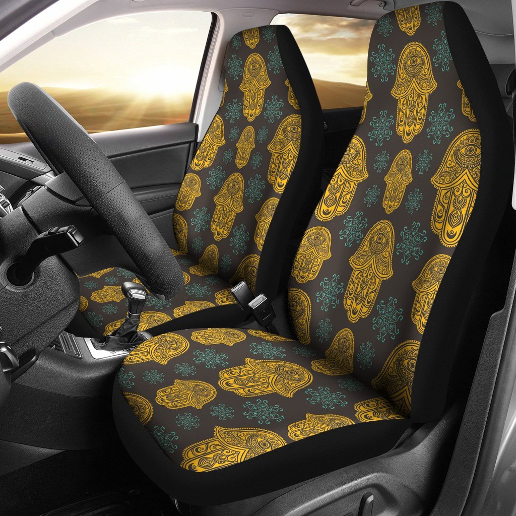 Hamsa Evil Eye Print Pattern Universal Fit Car Seat Cover-grizzshop