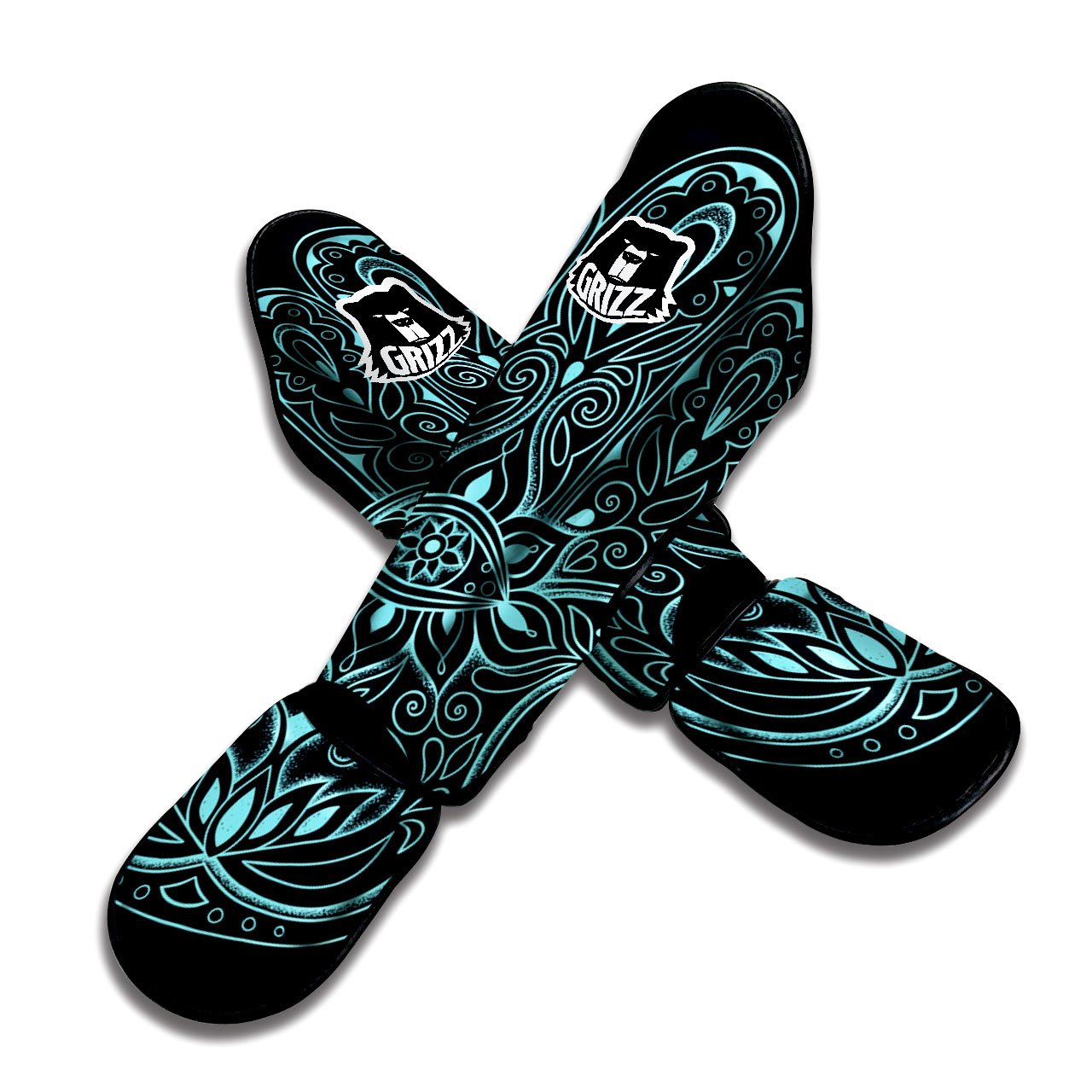 Hamsa Hand Fatima Spirital Print Muay Thai Shin Guards-grizzshop