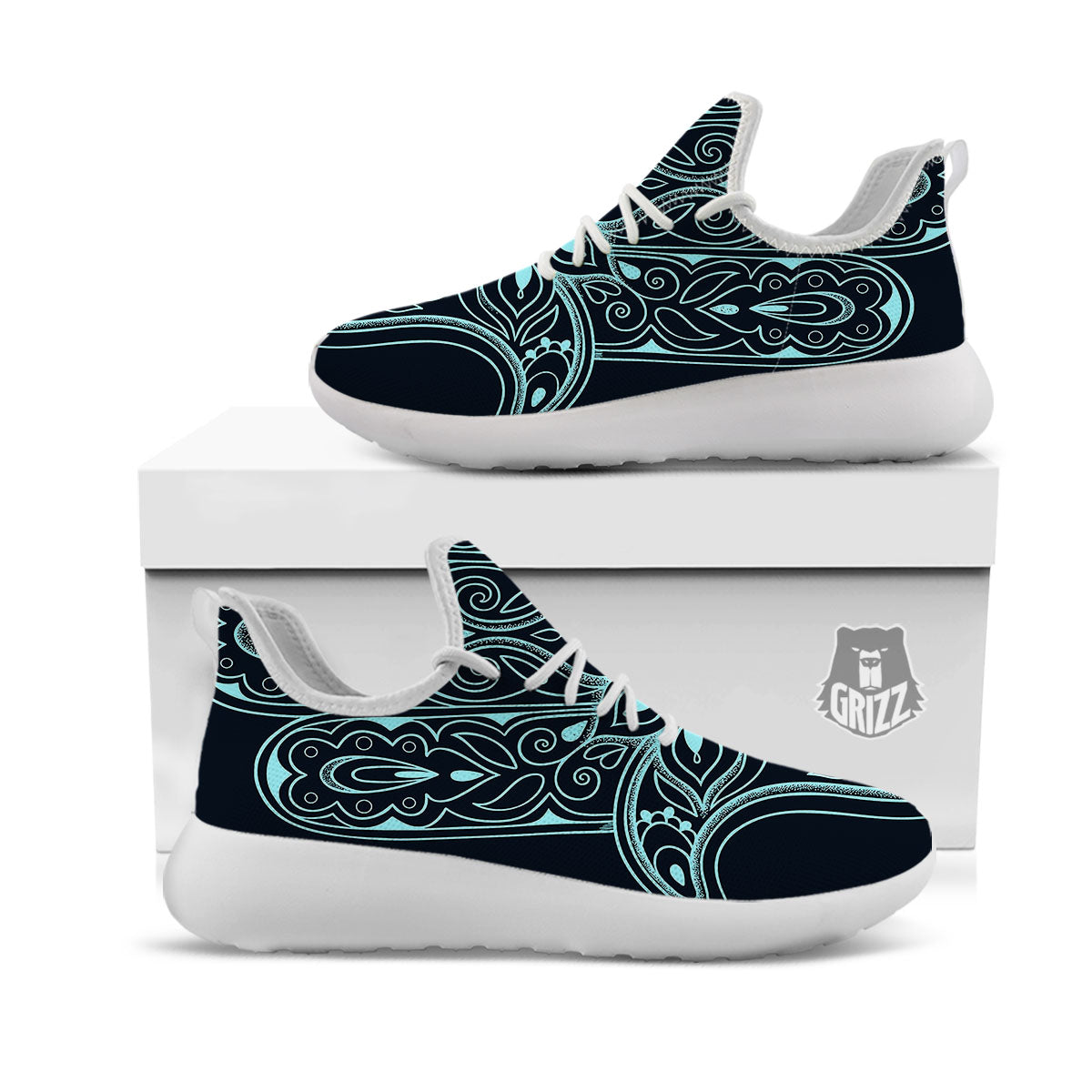 Hamsa Hand Fatima Spirital Print White Athletic Shoes-grizzshop