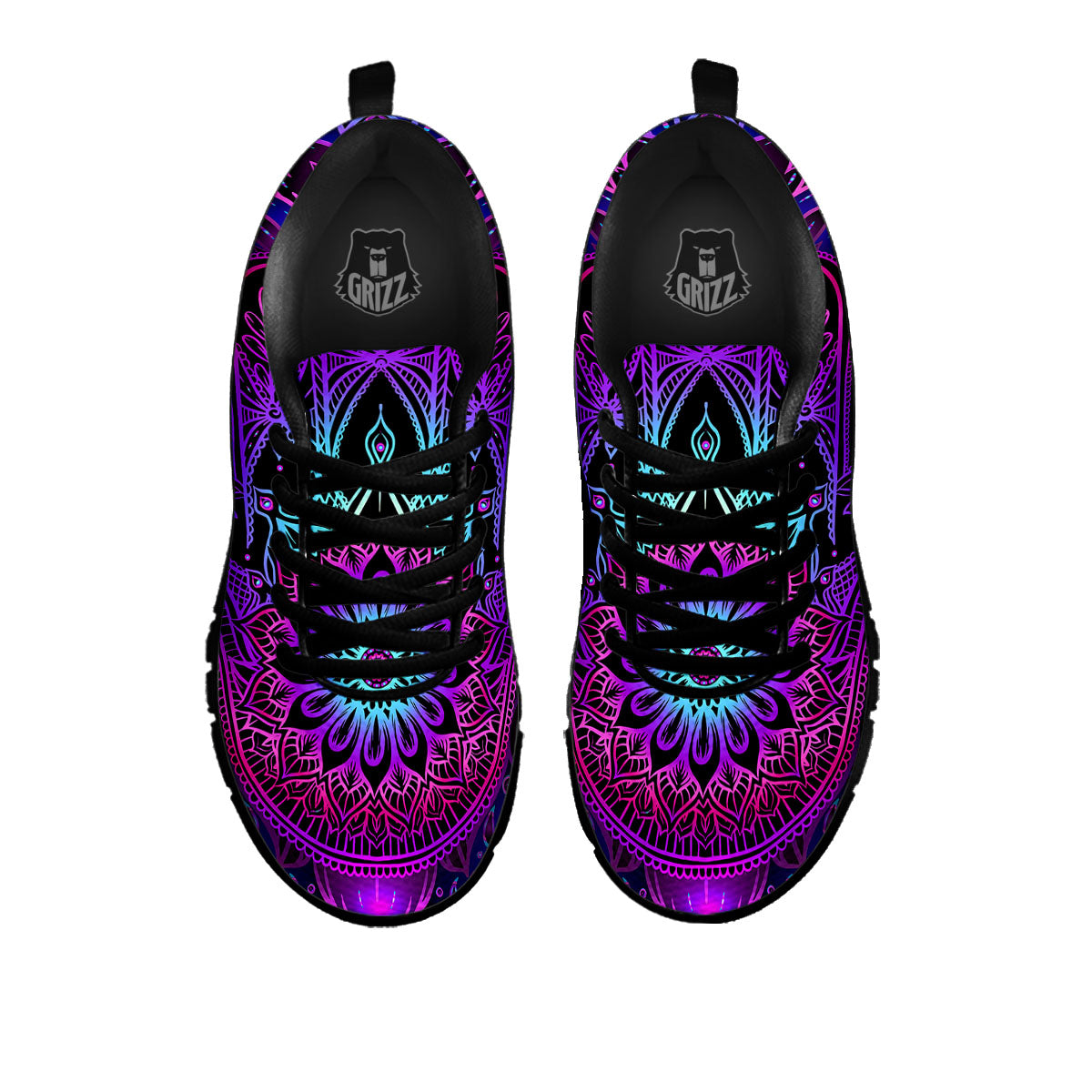 Hamsa Hand Purple Print Black Sneaker-grizzshop