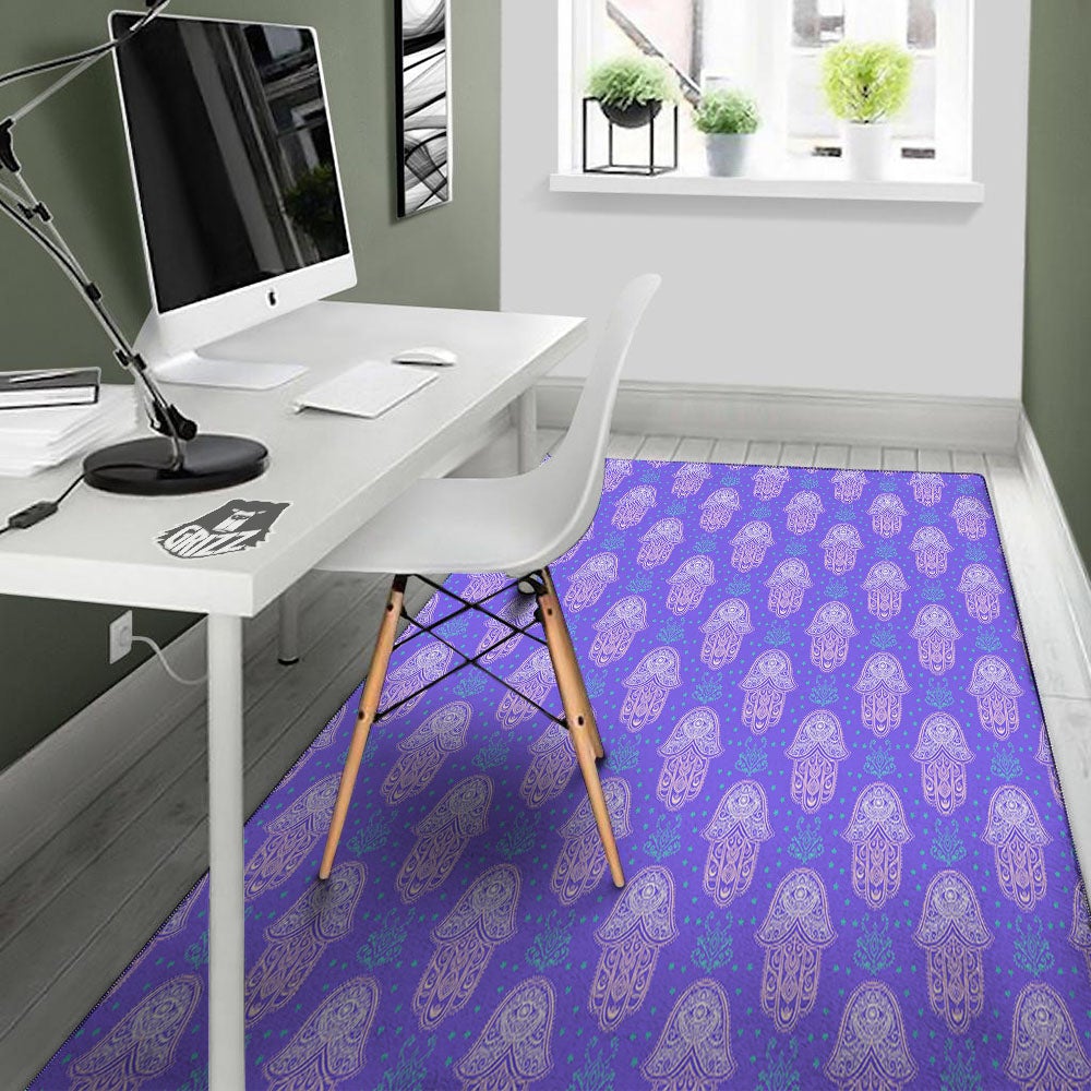 Hamsa Indian Print Pattern Floor Mat-grizzshop