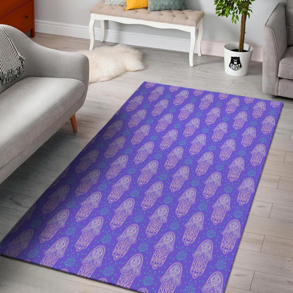 Hamsa Indian Print Pattern Floor Mat-grizzshop