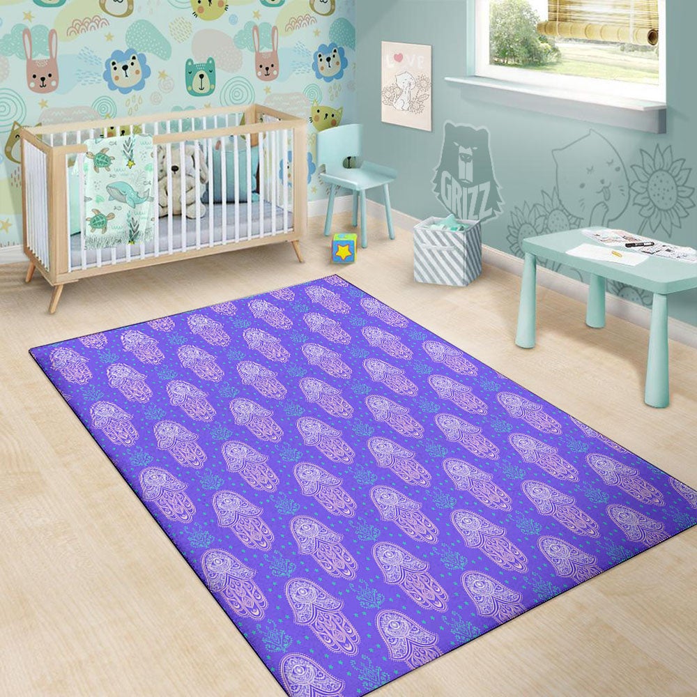 Hamsa Indian Print Pattern Floor Mat-grizzshop
