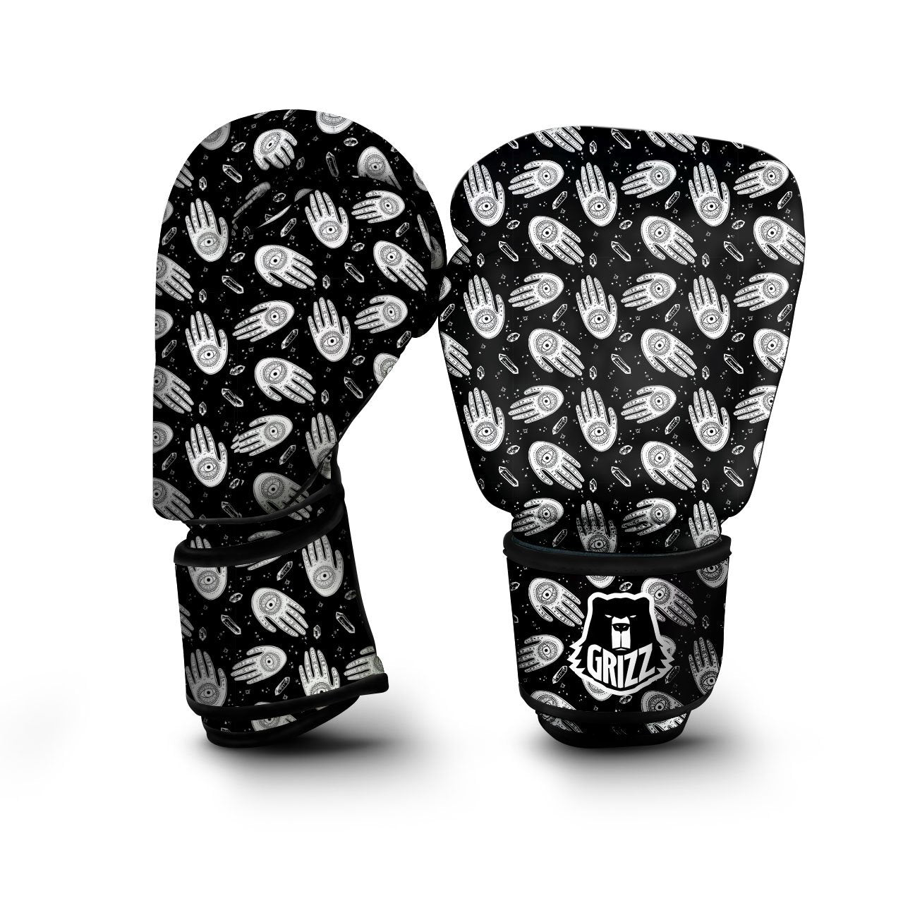 Hamsa Symbol Print Pattern Boxing Gloves-grizzshop