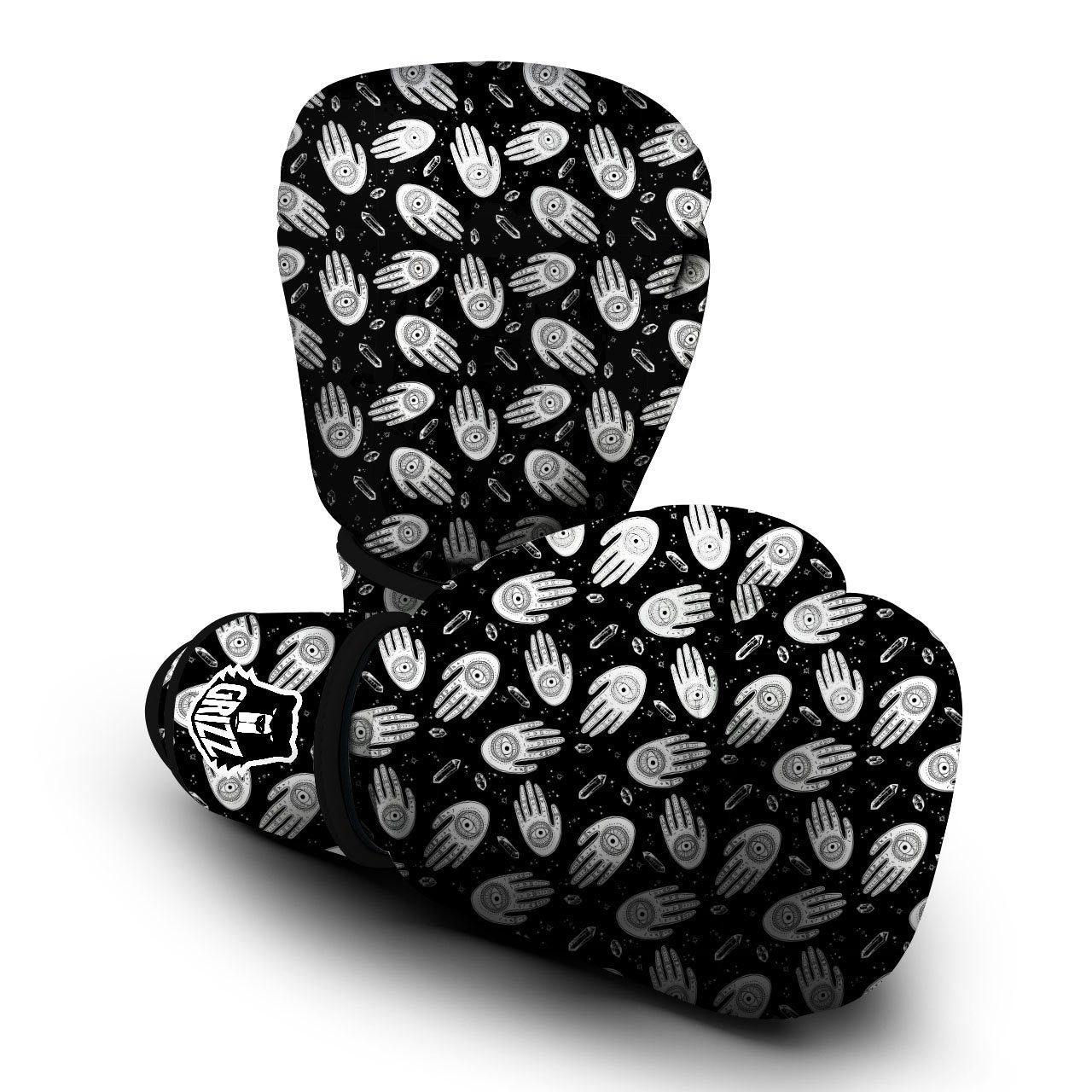 Hamsa Symbol Print Pattern Boxing Gloves-grizzshop