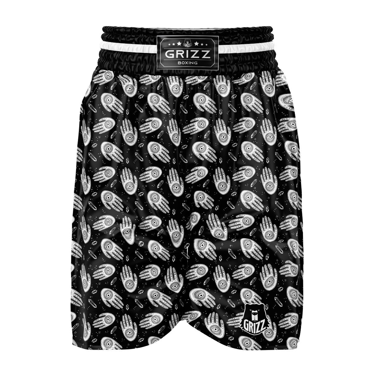 Hamsa Symbol Print Pattern Boxing Shorts-grizzshop