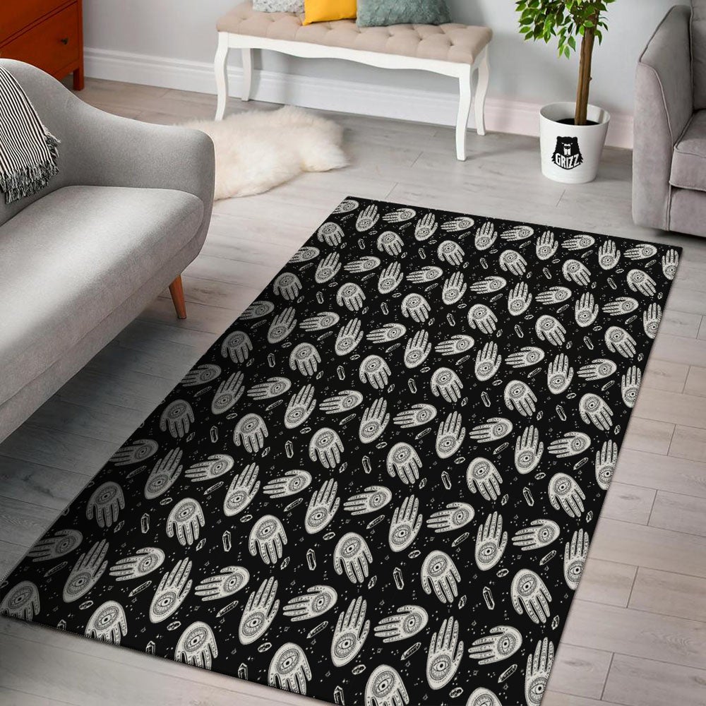 Hamsa Symbol Print Pattern Floor Mat-grizzshop