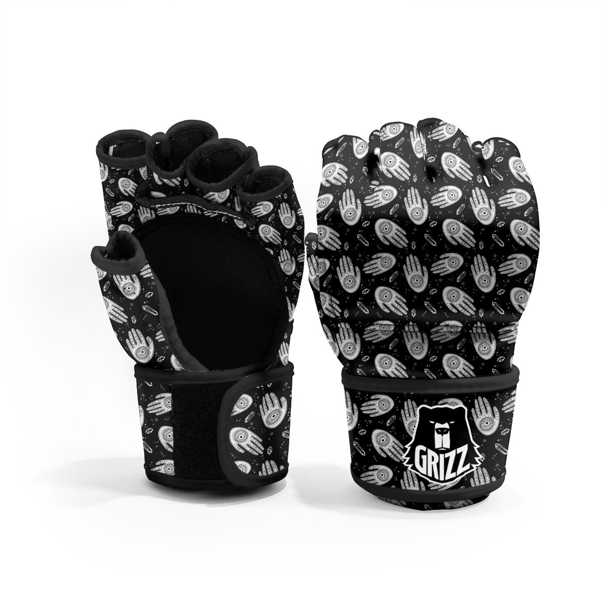 Hamsa Symbol Print Pattern MMA Gloves-grizzshop