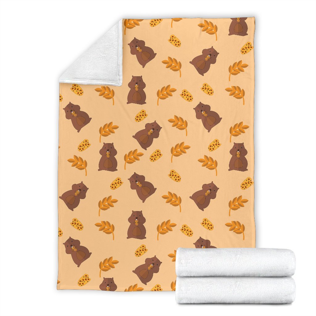 Hamster Eating Pattern Print Blanket-grizzshop