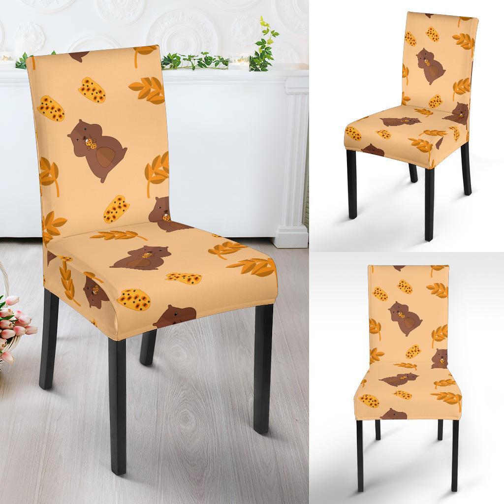 Hamster Eating Pattern Print Chair Cover-grizzshop