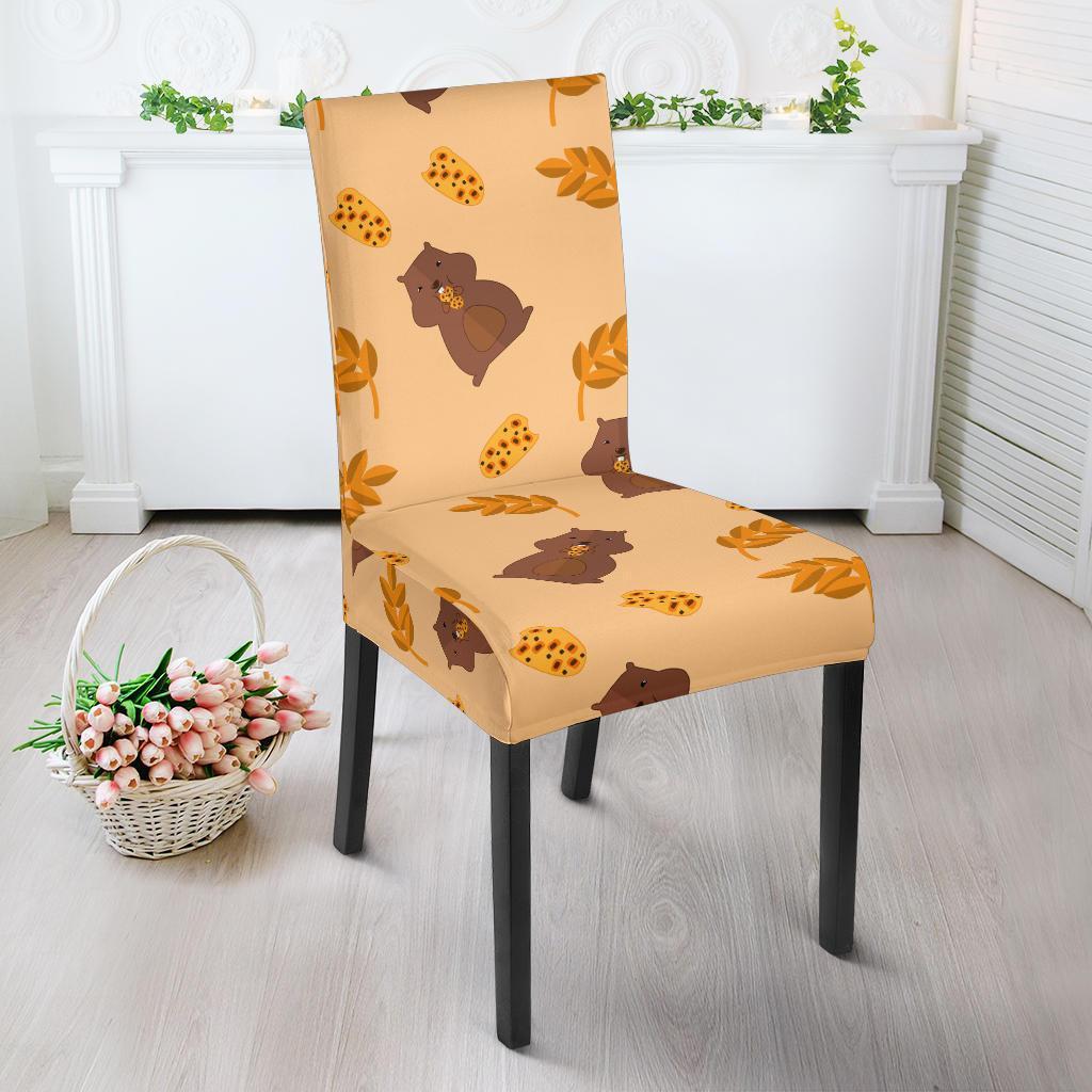 Hamster Eating Pattern Print Chair Cover-grizzshop