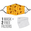 Hamster Eating Pattern Print Face Mask-grizzshop