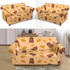 Hamster Eating Pattern Print Loveseat Cover-grizzshop