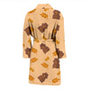 Hamster Eating Pattern Print Men Long Robe-grizzshop