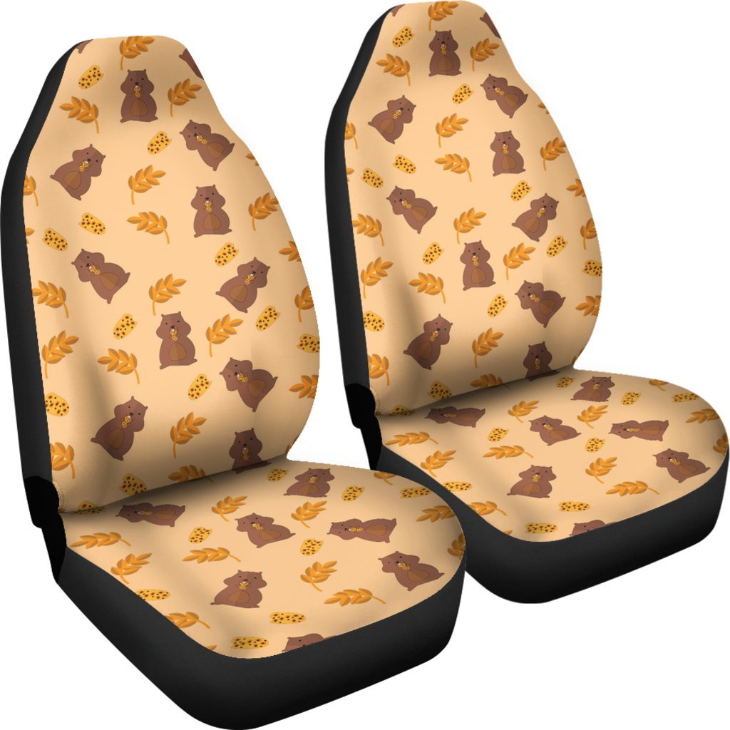 Hamster Eating Pattern Print Universal Fit Car Seat Cover-grizzshop