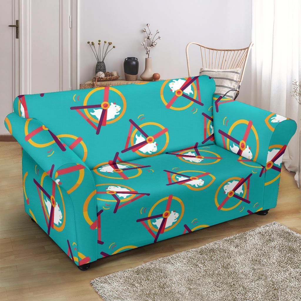 Hamster Pattern Print Loveseat Cover-grizzshop