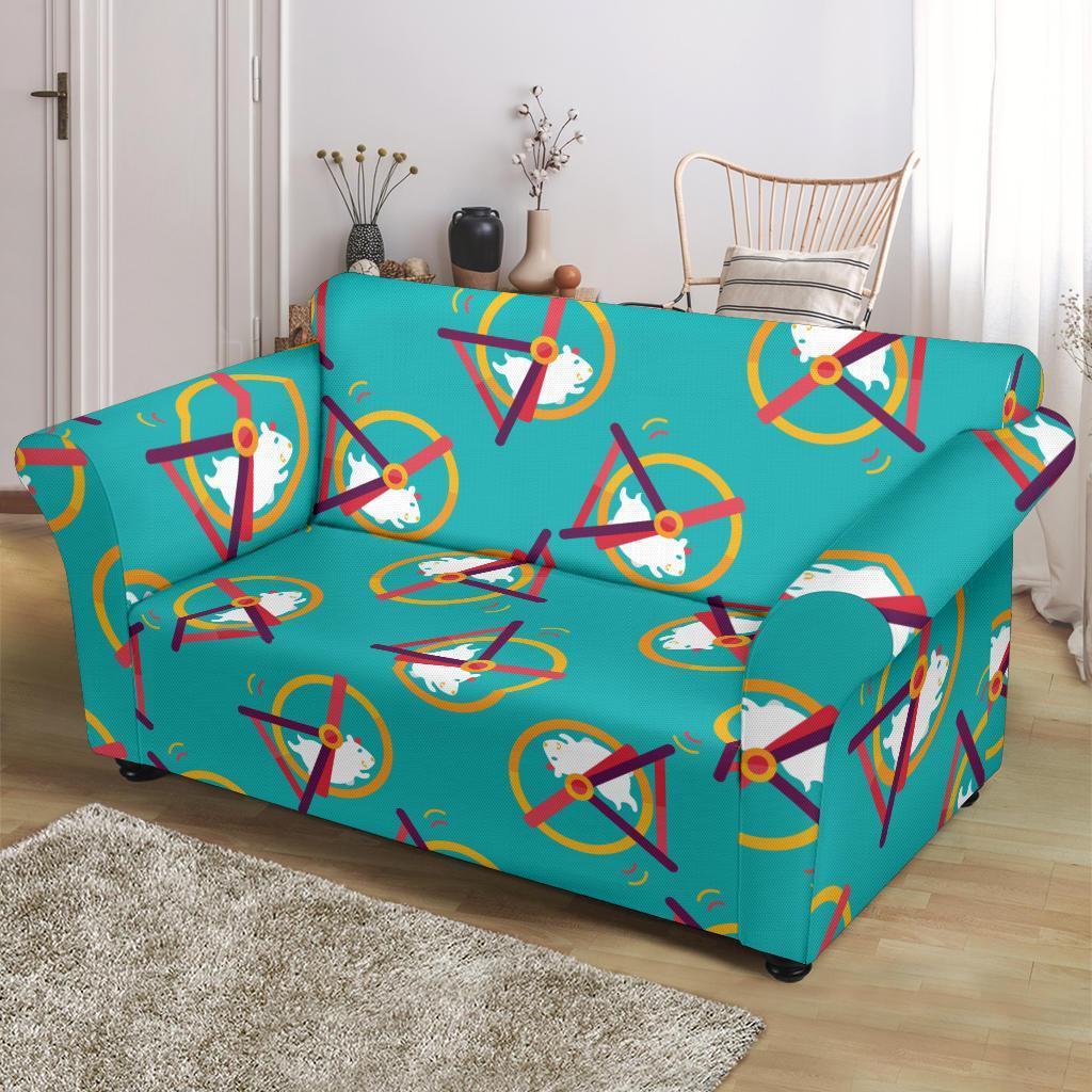 Hamster Pattern Print Loveseat Cover-grizzshop