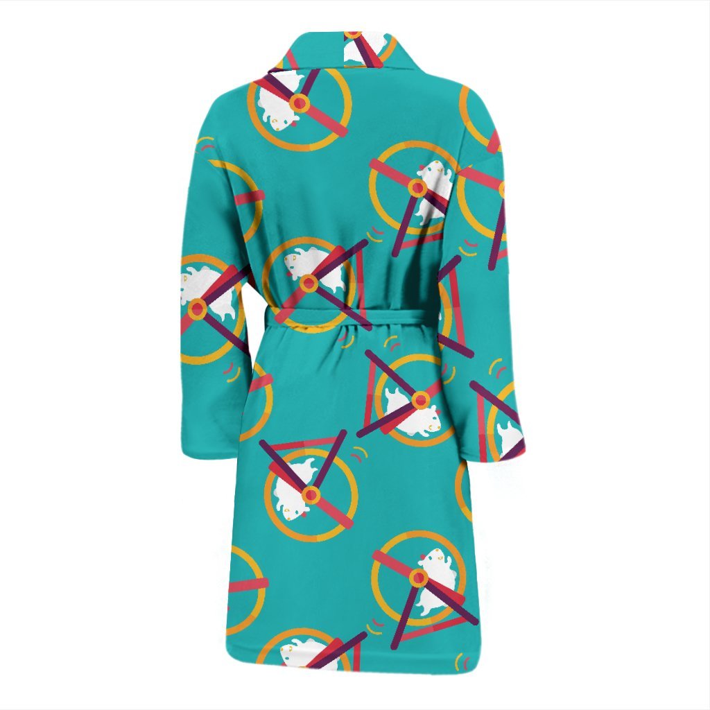 Hamster Pattern Print Men Long Robe-grizzshop