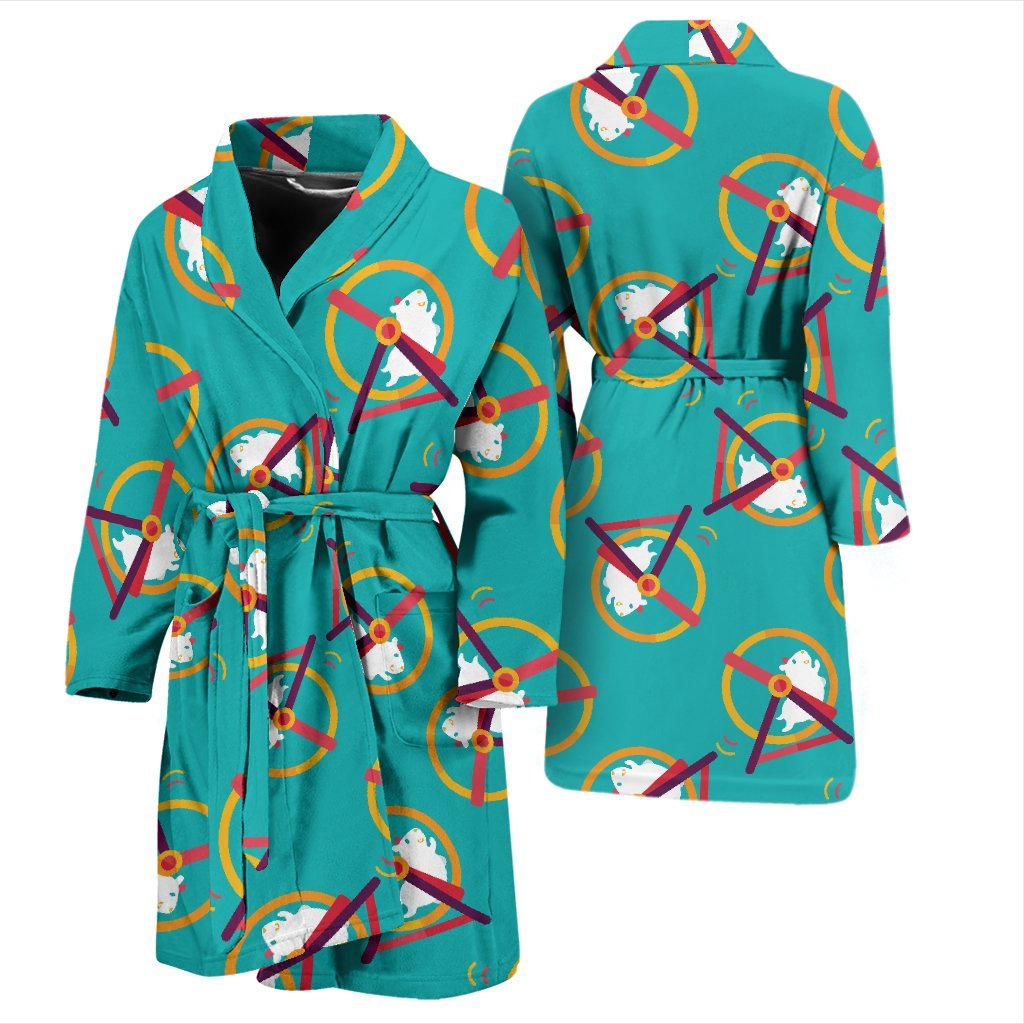 Hamster Pattern Print Men Long Robe-grizzshop